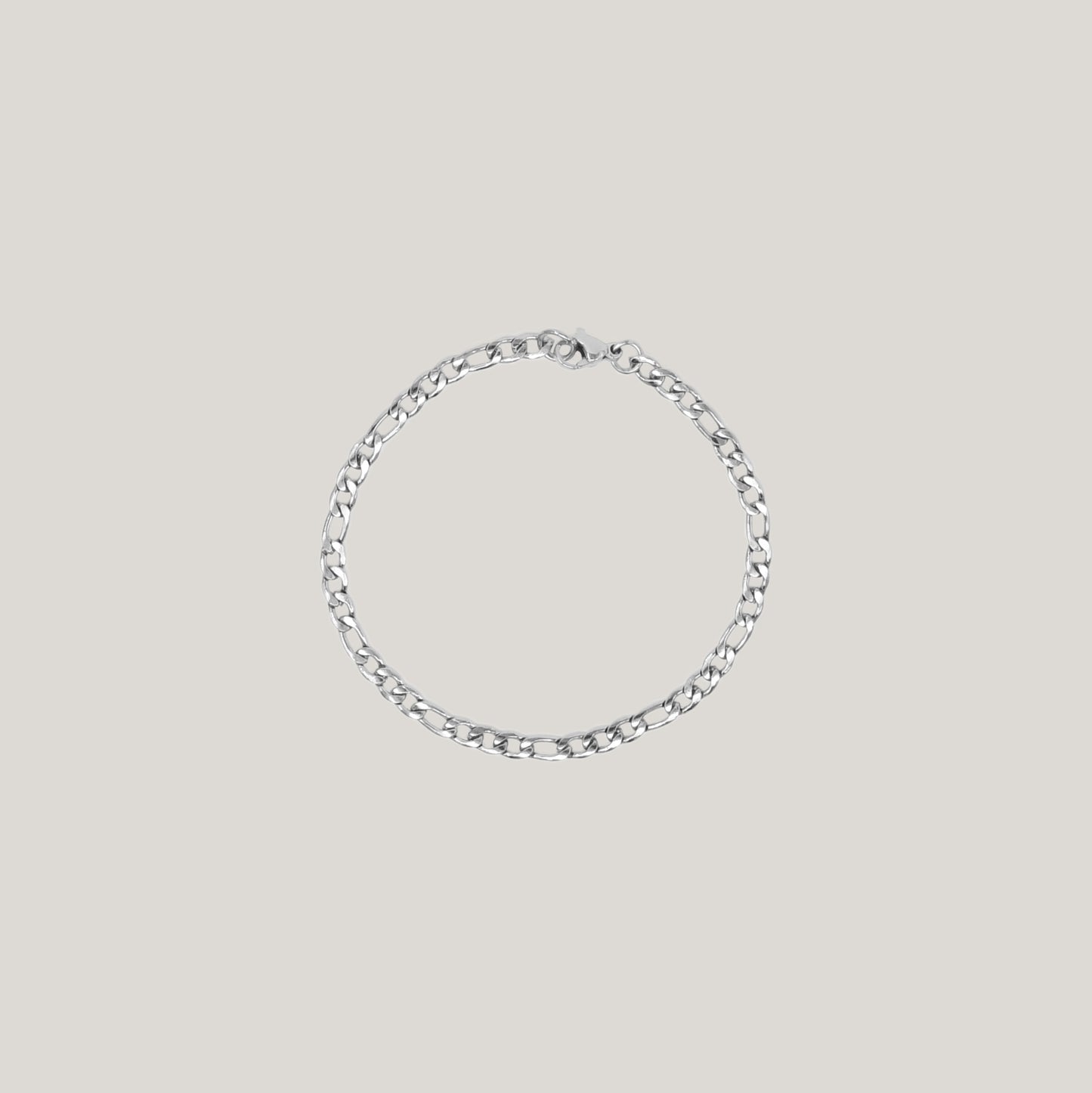 Thin figaro chain bracelet silver