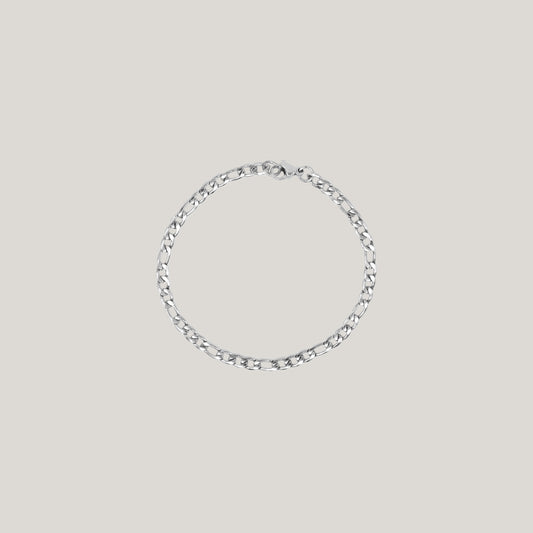 Thin figaro chain bracelet silver