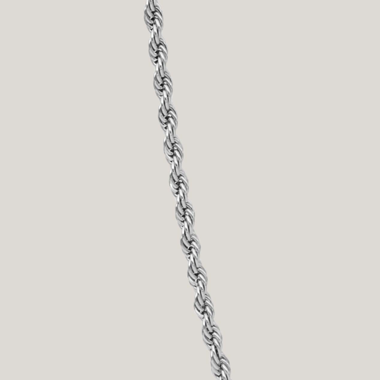 Rope chain necklace silver