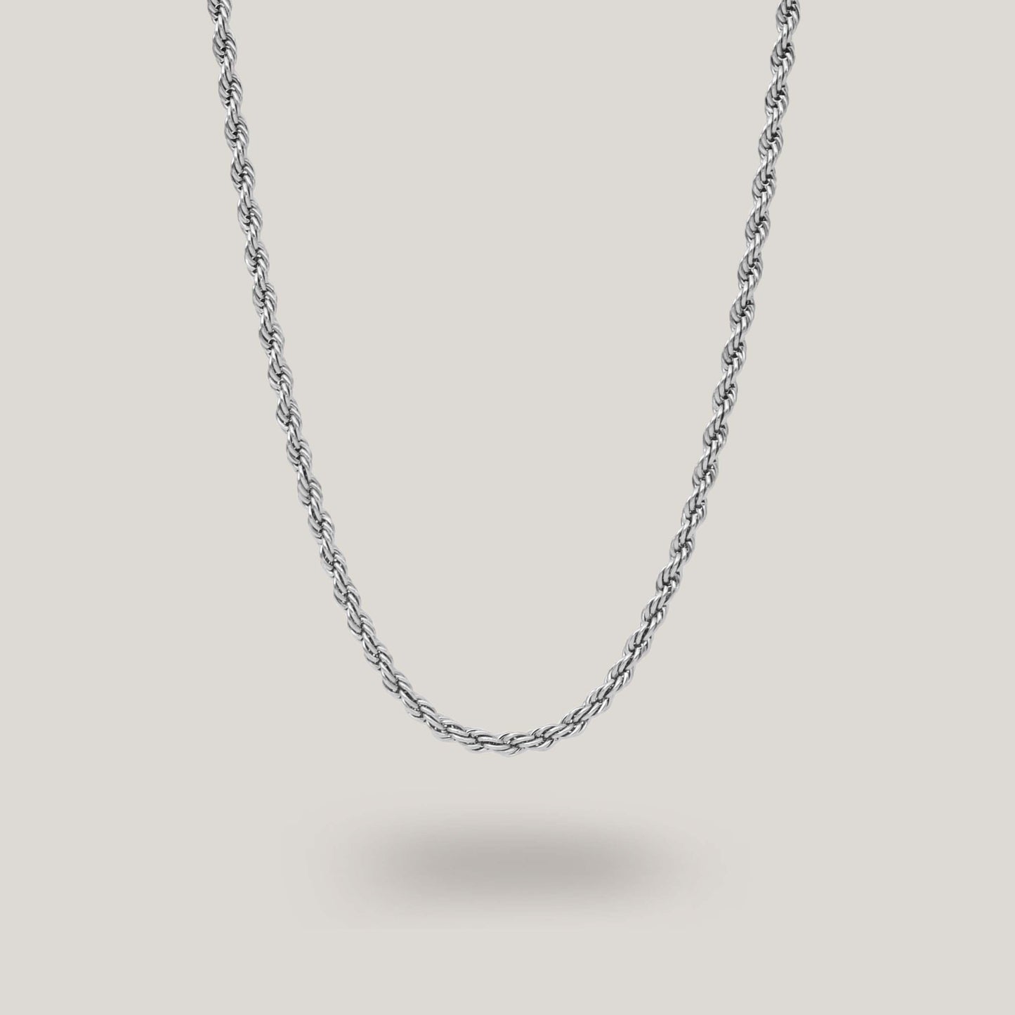 Rope chain necklace silver