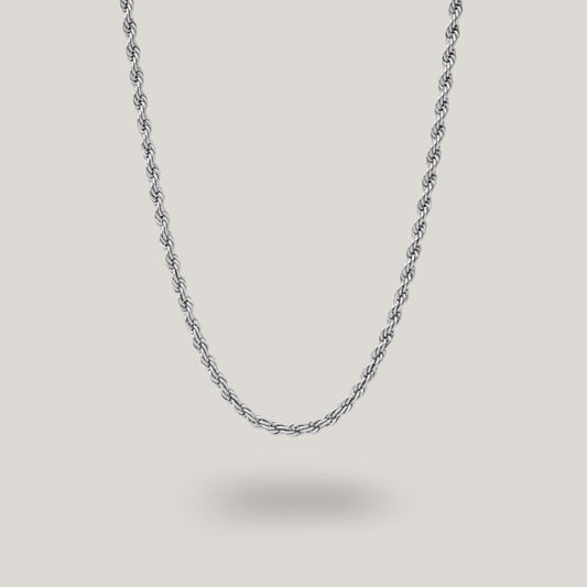 Rope chain necklace silver