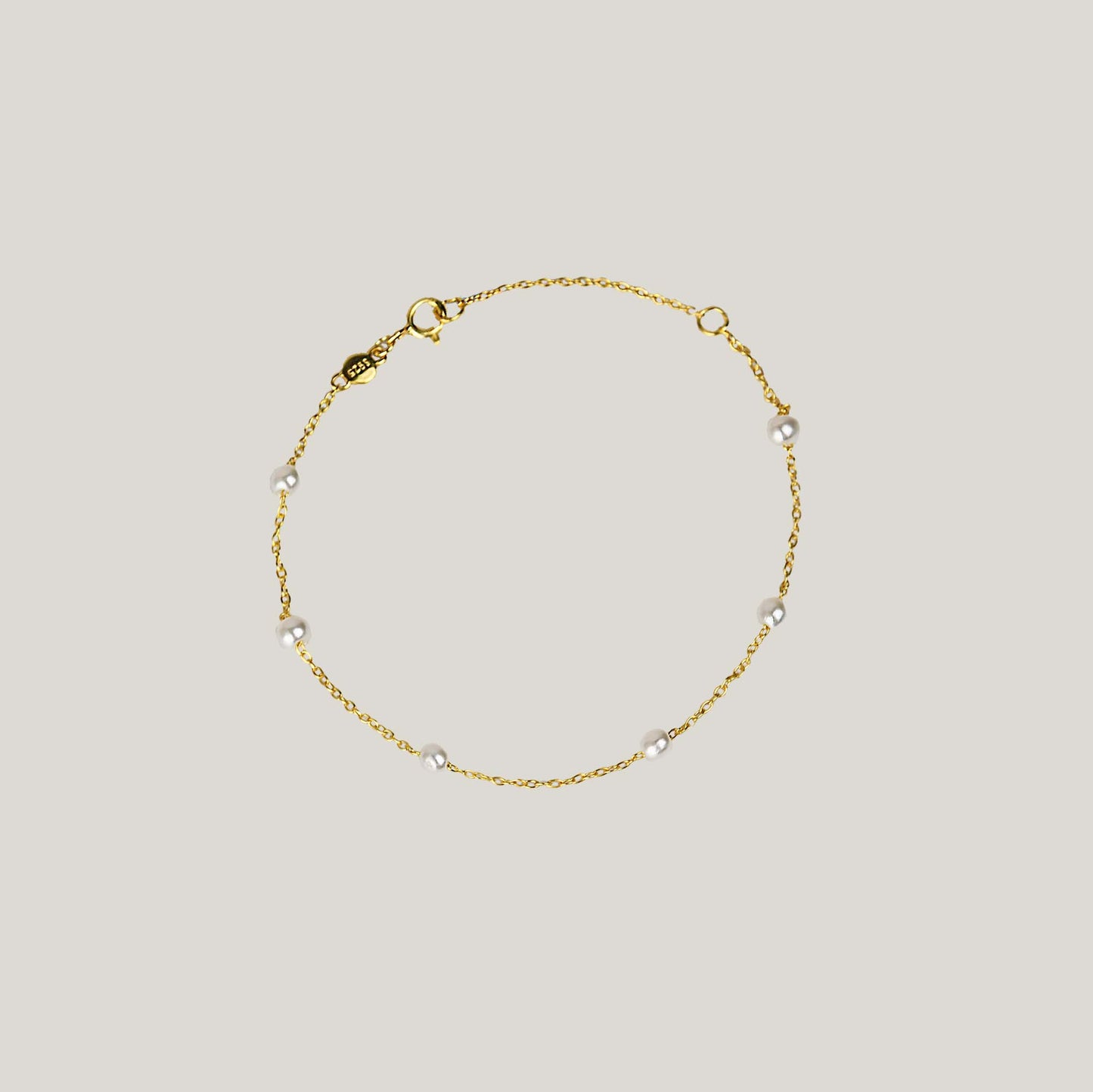 Six pearl bracelet gold