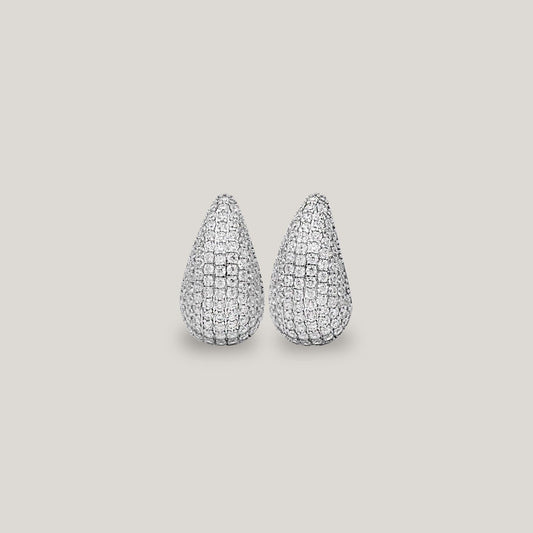 Sparkle drop earring silver